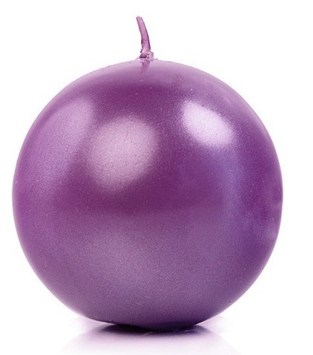 10 velas bola Torino violeta metalizado 6cm