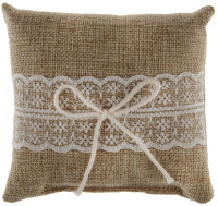 Ring cushion jute with lace 12cm