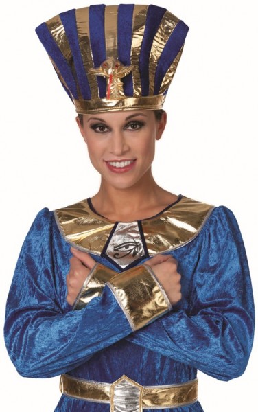 Pharaonin Hut Cleo Gold-Blau