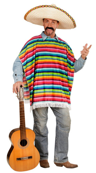 Kleurrijke fiesta streep poncho