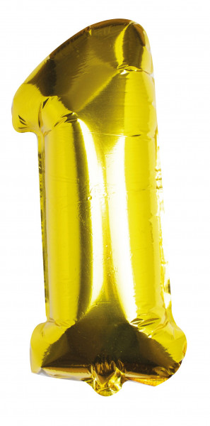 Balon foliowy złoty numer 1 40 cm