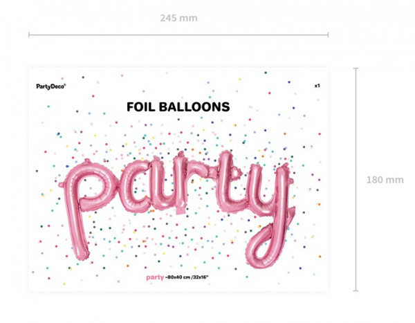Rosa Party Folienballon 80 x 40cm 3