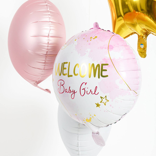 Aquarell Baby Girl Folienballon rosa 45cm 2