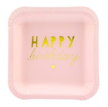 6 Glamorous Birthday paper plates 14cm