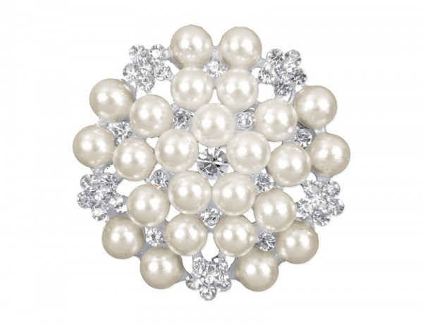 2 Dekorative Perlen-Broschen 45mm 2
