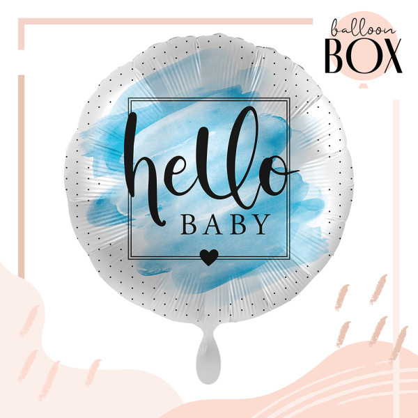 Heliumballon in der Box Welcome to the World, Baby Boy! 3