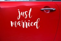 Preview: Just married bumper sticker 33 x 45cm