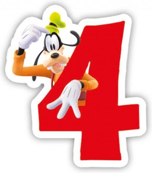 Mickey Mouse Verjaardagstaart Kaars Nummer 4