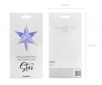 Preview: Iridescent Foil Star Hanging Decoration 40cm