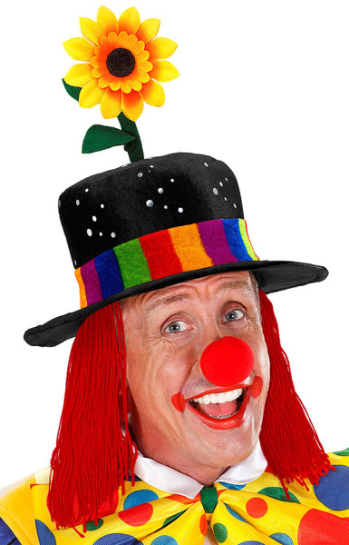 Chapeau de clown fou avec cheveux pour adultes