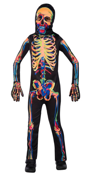 Disfraz fluorescente de esqueleto para niños