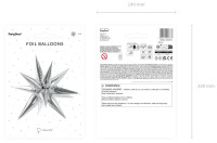Anteprima: Palloncino foil 3D stella argento 70 cm