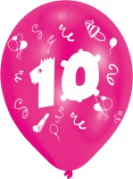 8 Zahlen-Ballon 10.Geburtstag Pink