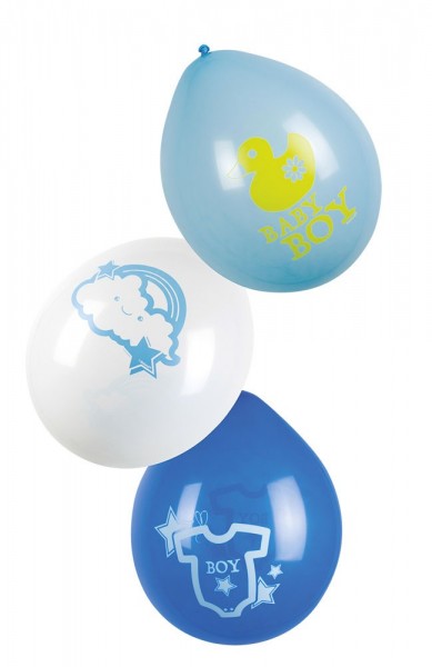 Set of 6 boy baby party balloons