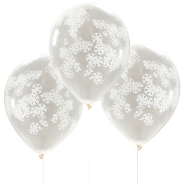 5 rustieke kerstsneeuwvlokken ballon 30cm