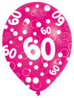 6 balloons Bubbles 60th birthday colorful 27.5cm
