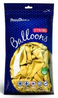 Vorschau: 50 Partystar metallic Ballons zitronengelb 27cm