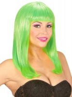 Vista previa: Peluca de mujer luminosa verde neón