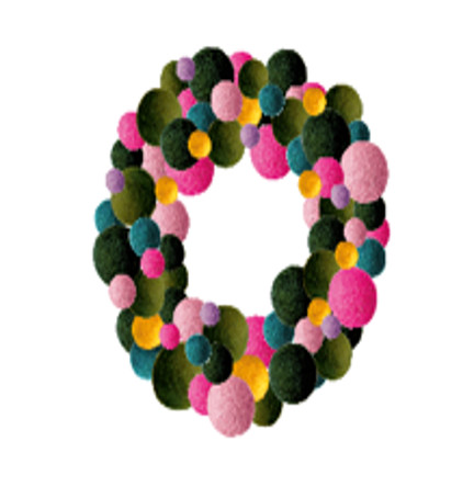 Corona de bolas de fieltro - Navidad colorida
