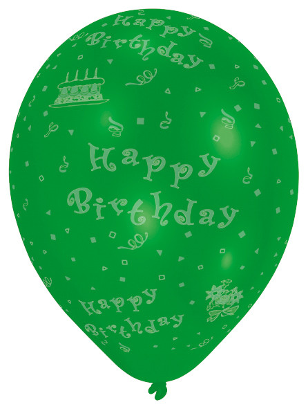 8 Happy Birthday Luftballons Komplettdruck 25 cm 3