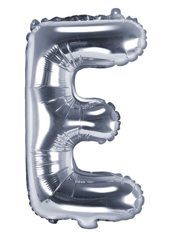 Foil balloon E silver 35cm
