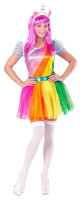 Costume da donna unicorno arcobaleno colorato