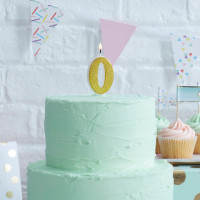 Preview: Golden Mix & Match number 0 cake candle 6cm
