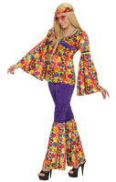 Vista previa: Disfraz de mujer hippie mar de flores
