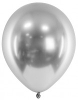 50 Silber metallic Ballons Partyperle 27cm