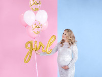 Preview: Girl foil balloon gold 77 x 70cm