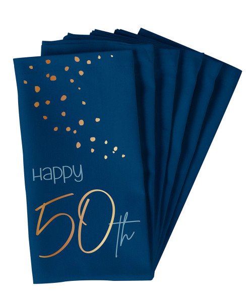 50ste verjaardag 10 servetten Elegant blauw