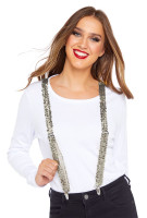 Preview: Sequin suspenders silver for adults