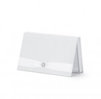 Preview: Pearl white money box with a silver rosette