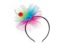 Voorvertoning: Regenboog haarband met tule en kersenapplicatie