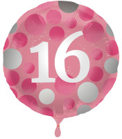 16. Geburtstag Glossy Pink Folienballon 45cm