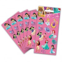 Vista previa: 6 hojas de pegatinas Princesas Disney