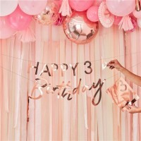 Personalisierbare Geburtstags-Girlande roségold