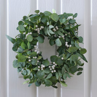 Preview: Eucalyptus wreath with white berries 55cm