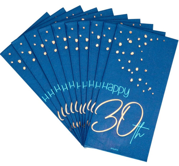 30-års fødselsdag 10 servietter Elegant blå