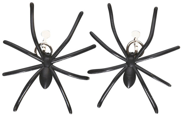 Spider Clip Earrings Black