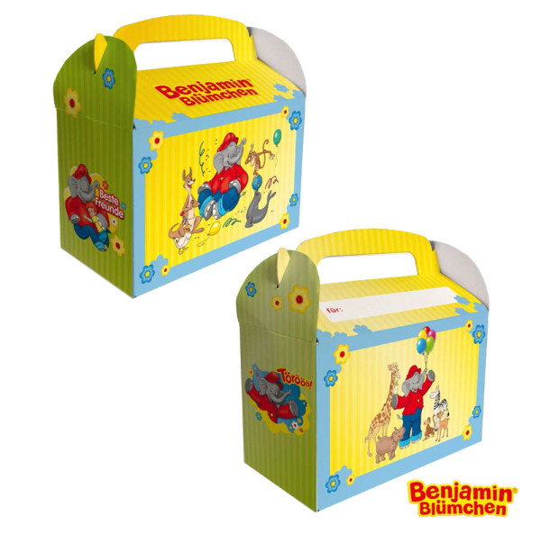 6 Benjamin Blümchen gift boxes with a name field
