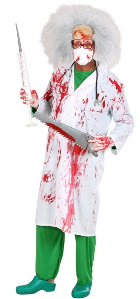 Halloweenowy fartuch horror lekarz doktor krwawy