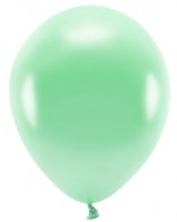 Oversigt: 100 eco metalliske balloner mintgrøn 30cm