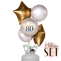 Vorschau: Hello 80 - Ballonbouquet-Set mit Heliumbehälter