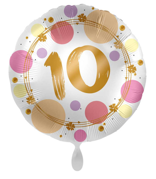 10. Geburtstag Ballon Happy Dots 45cm