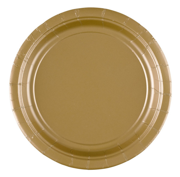 20 Classic paper plates in gold 18cm