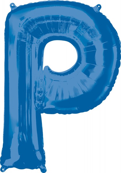 Folieballong bokstaven P blå XL 81cm