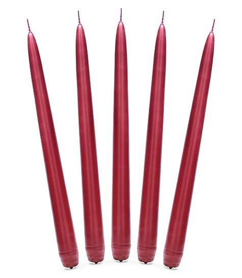 10 świec kijowych Firenze czerwony 24cm