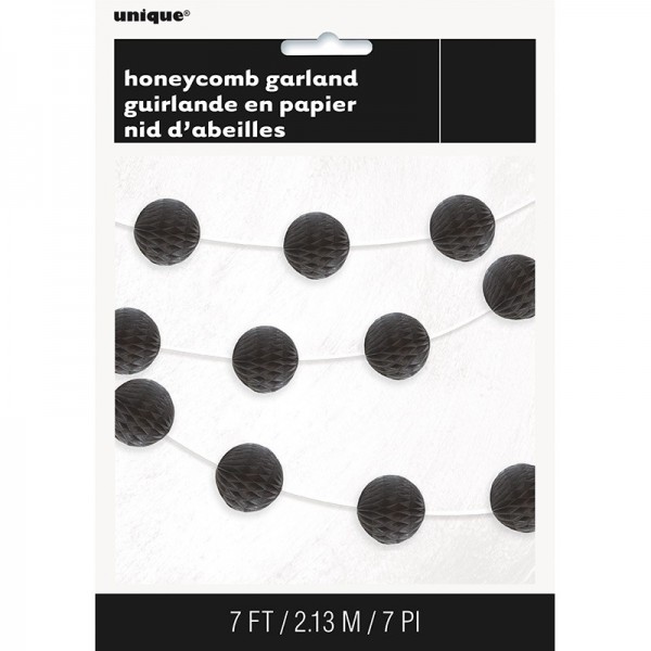 Honeycomb Garland Party Night Black 213cm 2