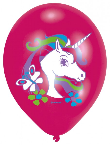 6 balonów Magic Rainbow Unicorn